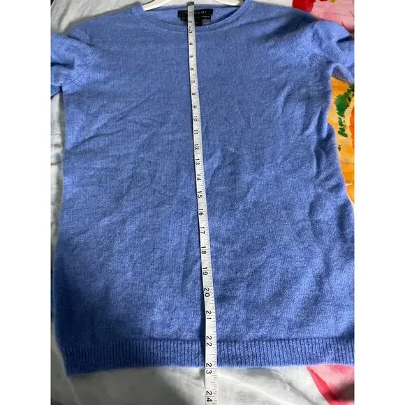 203 Tahari Pure Luxe 100% Cashmere Sweater Blue Long Sleeve Women’s XS - Picture 5 of 5